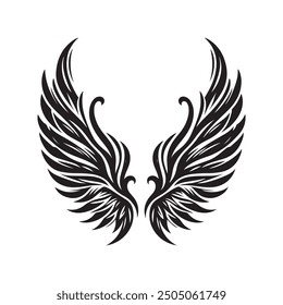 wings vector, art, silhouette black and white design template logo 