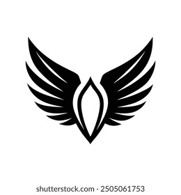 Alas Vector, arte, silueta Diseño blanco y negro Logo de Plantilla 