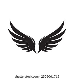 wings vector, art, silhouette black and white design template logo 