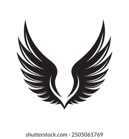 wings vector, art, silhouette black and white design template logo 
