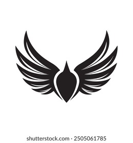 wings vector, art, silhouette black and white design template logo 