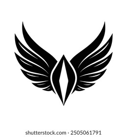 wings vector, art, silhouette black and white design template logo 