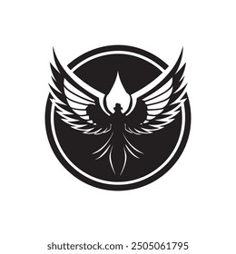 wings vector, art, silhouette black and white design template logo 