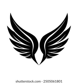 wings vector, art, silhouette black and white design template logo 