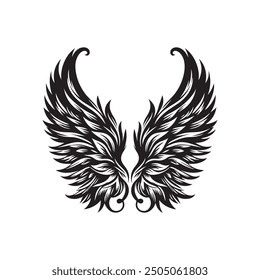 wings vector, art, silhouette black and white design template logo 