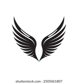 wings vector, art, silhouette black and white design template logo 