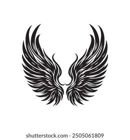 wings vector, art, silhouette black and white design template logo 