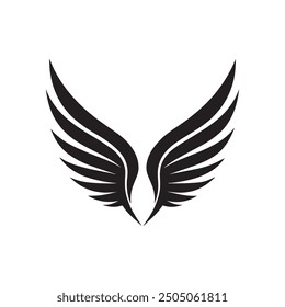 wings vector, art, silhouette black and white design template logo 