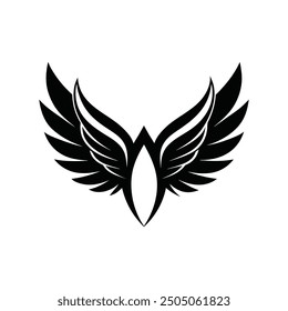 wings vector, art, silhouette black and white design template logo 