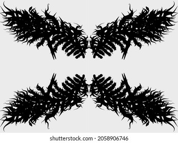 Wings vector black color for design 