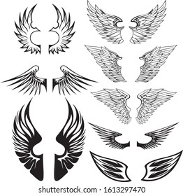 wings vector. Design elements for logo, label, emblem, sign, brand mark