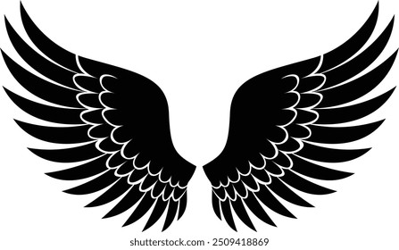 Wings vector flat design illustration