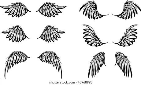 wings in vector format very easy to edit