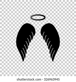 wings vector icon - black illustration