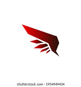 Wings vector icon. Eagle bird heraldic flying Falcon Phoenix Hawk logo.Vector illustration.