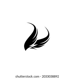 Wings vector icon. Eagle bird heraldic flying Falcon Phoenix Hawk logo. Vector illustration.