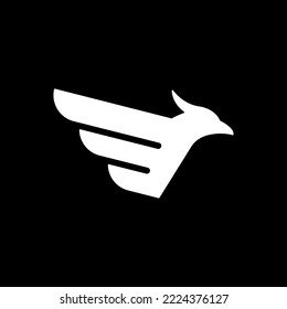 Wings vector icon. Eagle bird heraldic flying Falcon Phoenix Hawk logo.