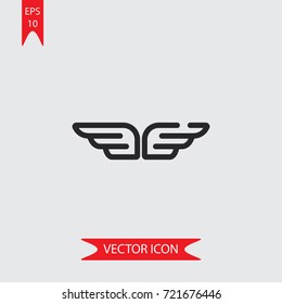 Wings vector icon, illustration symbol