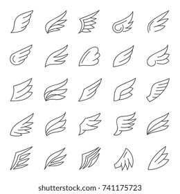 Wings vector icon set