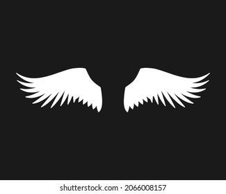 Wings vector illustration. Bird wing silhouette.