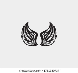 plantilla de icono de diseño de ilustración de vector de alas