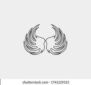 plantilla de icono de diseño de ilustración de vector de alas
