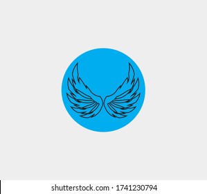 plantilla de icono de diseño de ilustración de vector de alas