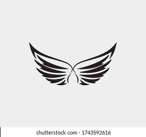 plantilla de icono de diseño de ilustración de vector de alas