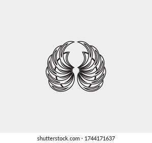 plantilla de icono de diseño de ilustración de vector de alas