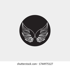 plantilla de icono de diseño de ilustración de vector de alas