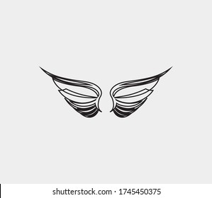 plantilla de icono de diseño de ilustración de vector de alas