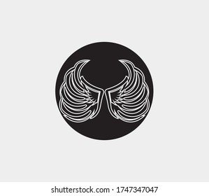 plantilla de icono de diseño de ilustración de vector de alas