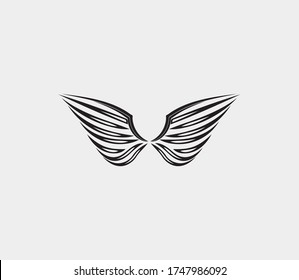 plantilla de icono de diseño de ilustración de vector de alas