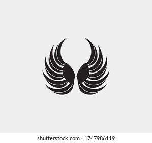 plantilla de icono de diseño de ilustración de vector de alas