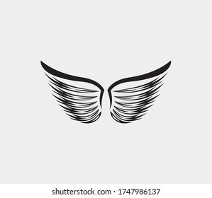 plantilla de icono de diseño de ilustración de vector de alas