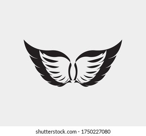plantilla de icono de diseño de ilustración de vector de alas