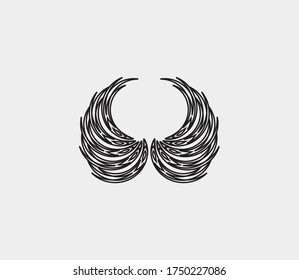 plantilla de icono de diseño de ilustración de vector de alas