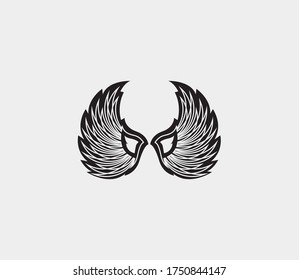 plantilla de icono de diseño de ilustración de vector de alas