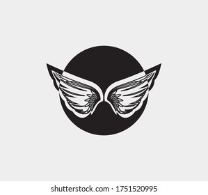 plantilla de icono de diseño de ilustración de vector de alas