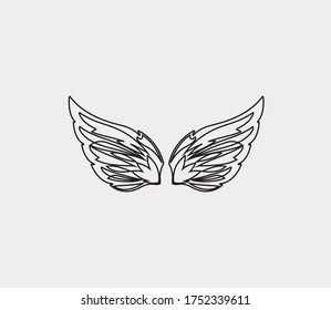 wings vector illustration design icon logo template