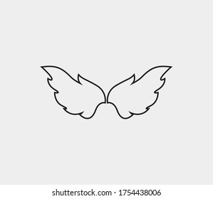 plantilla de icono de diseño de ilustración de vector de alas