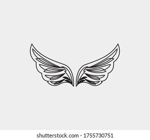 plantilla de icono de diseño de ilustración de vector de alas