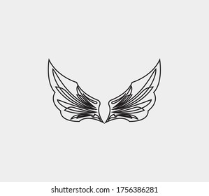 plantilla de icono de diseño de ilustración de vector de alas