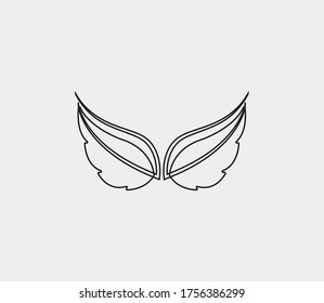 plantilla de icono de diseño de ilustración de vector de alas