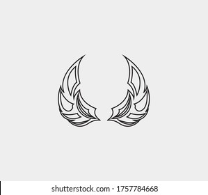 plantilla de icono de diseño de ilustración de vector de alas