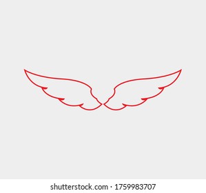 plantilla de icono de diseño de ilustración de vector de alas