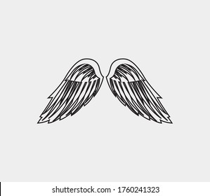 plantilla de icono de diseño de ilustración de vector de alas