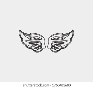 plantilla de icono de diseño de ilustración de vector de alas