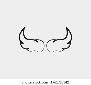 plantilla de icono de diseño de ilustración de vector de alas