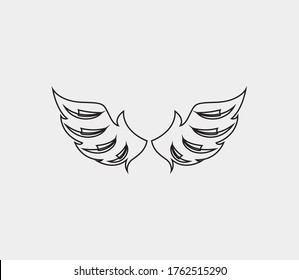 plantilla de icono de diseño de ilustración de vector de alas